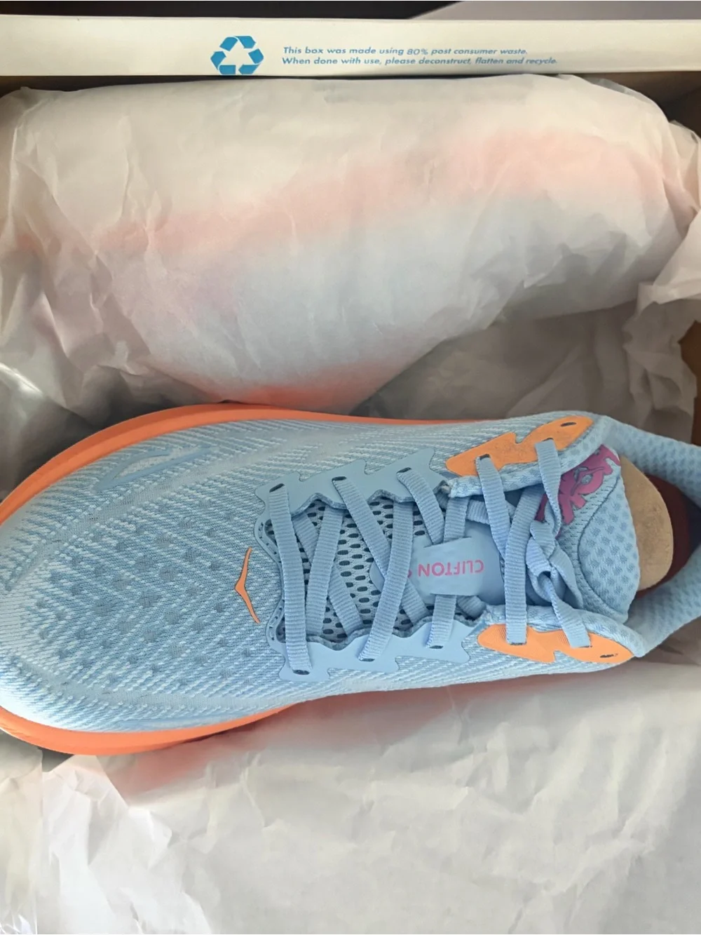 Hoka Light Blue and Peach Women's Running Shoe - Picture 1 of 8